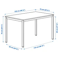 Кухонный стол зафиксированный Ikea Vihals ДСП/ Белый photo 4