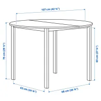 Кухонный стол зафиксированный Ikea Vihals ДСП/ Белый photo 5