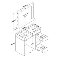 Туалетный столик Mirage Meble BJ117 ДСП меламин / White photo 8