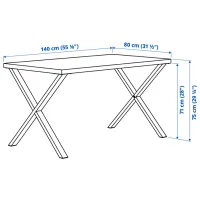 Кухонный стол зафиксированный Ikea Skalsta X ДСП/ Дуб Сонома photo 4