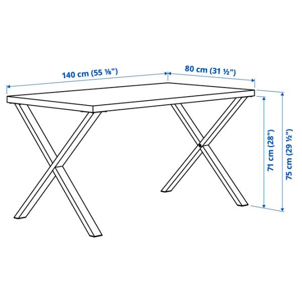 Кухонный стол зафиксированный Ikea Skalsta X ДСП/ Зеленый photo 3