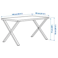 Кухонный стол зафиксированный Ikea Skalsta X ДСП/ Зеленый photo 3