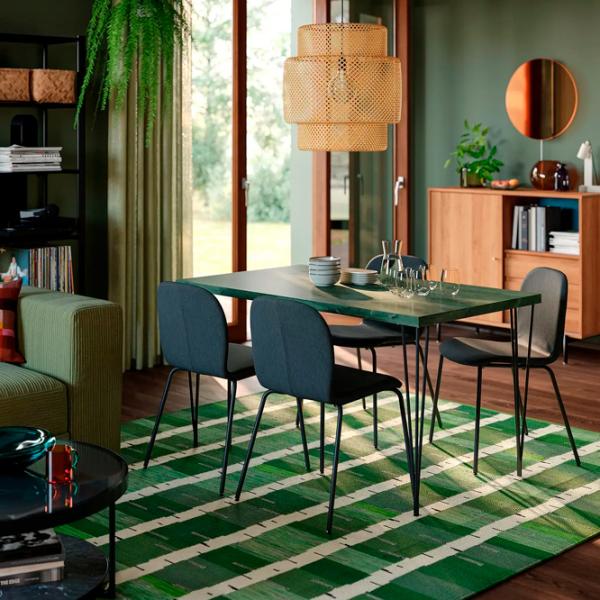 Кухонный стол зафиксированный Ikea Skalsta X ДСП/ Зеленый photo 5