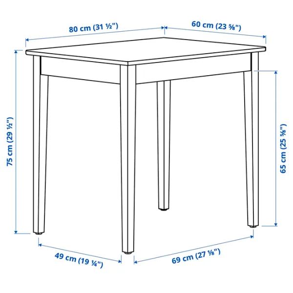 Masă de bucătărie fixă Ikea Nasinge PAL/ White photo 4