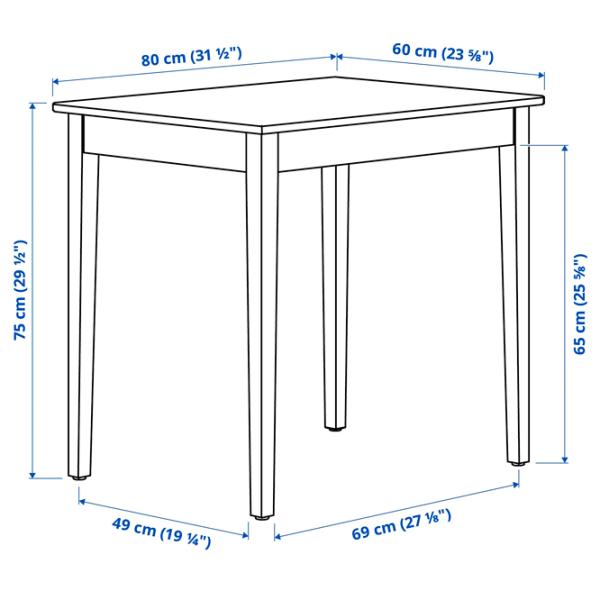 Masă de bucătărie fixă Ikea Nasinge PAL/ White photo 4