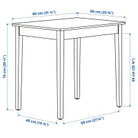 Кухонный стол зафиксированный Ikea Nasinge ДСП/ Белый photo 4