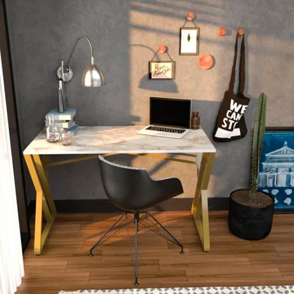 Masă de birou Trendy Gyza PAL melaminat/ White photo 2