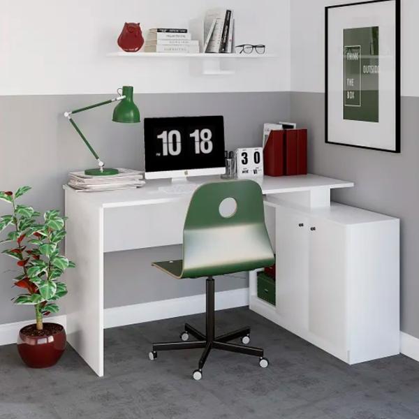 Masă de birou Trendy Basak PAL melaminat/ White photo 4
