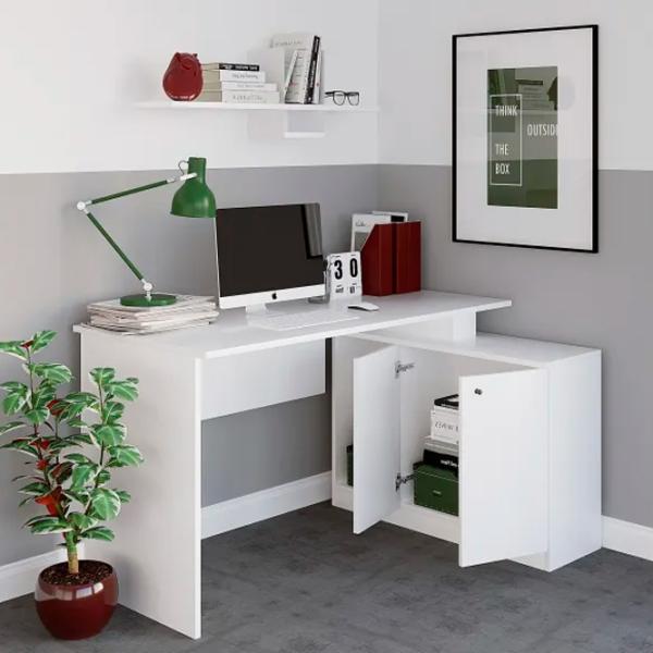 Masă de birou Trendy Basak PAL melaminat/ White photo 5