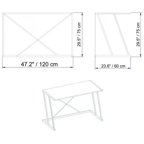 Masă de birou Trendy Anemon PAL melaminat/ White photo 4