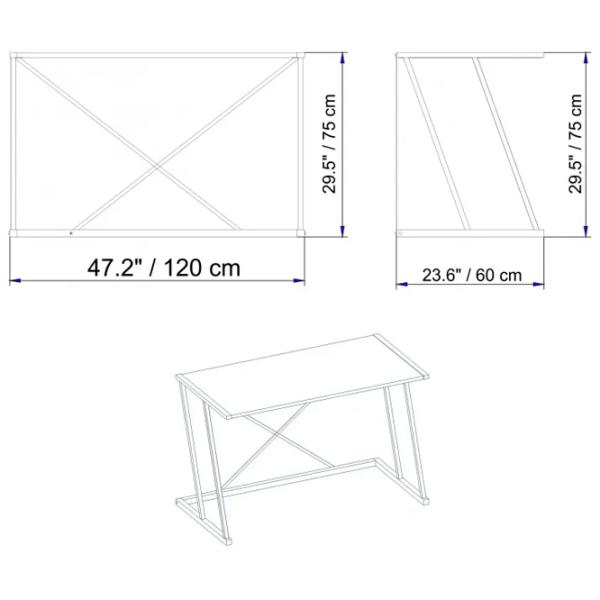 Masă de birou Trendy Anemon PAL melaminat/ White photo 4