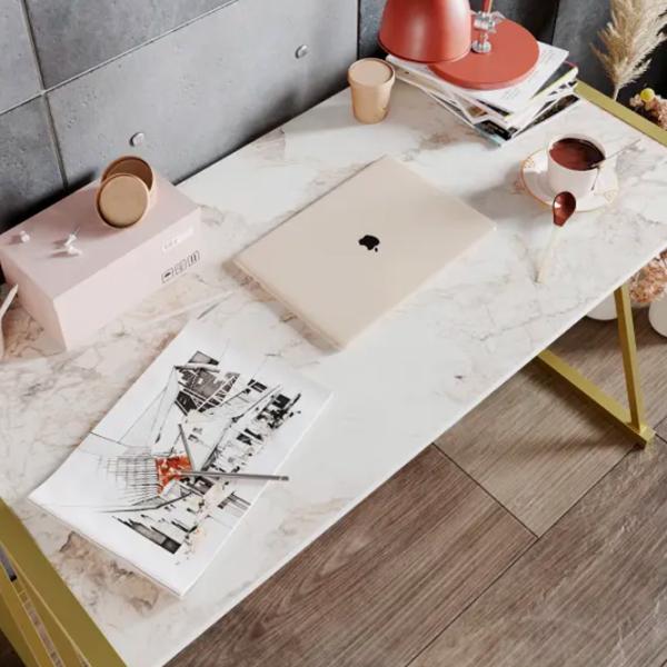 Masă de birou Trendy Anemon PAL melaminat/ White photo 5