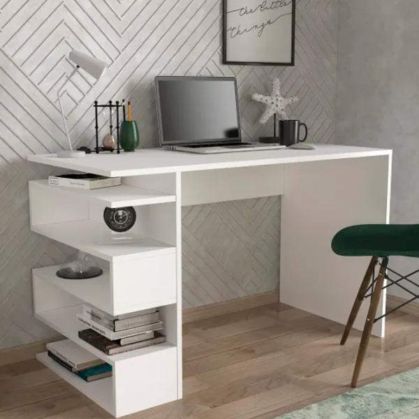Masă de birou Trendy Snake PAL melaminat/ White photo 4