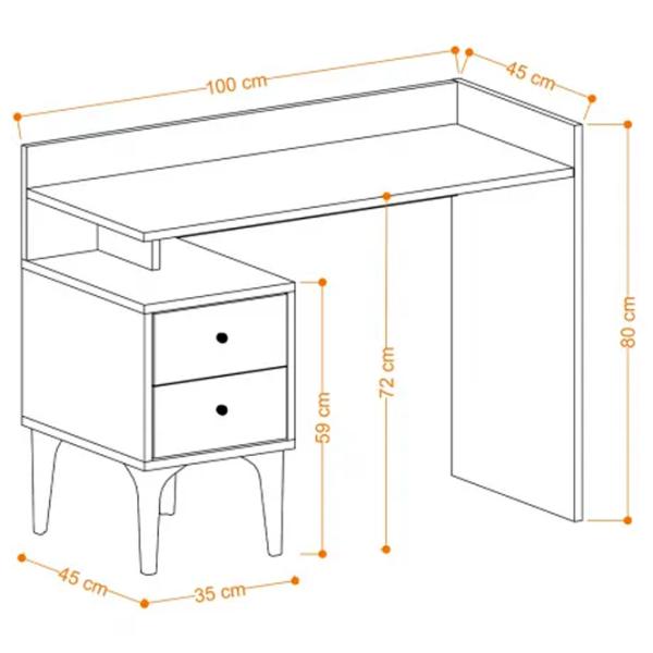 Masă de birou Trendy Dow PAL melaminat/ White photo 5