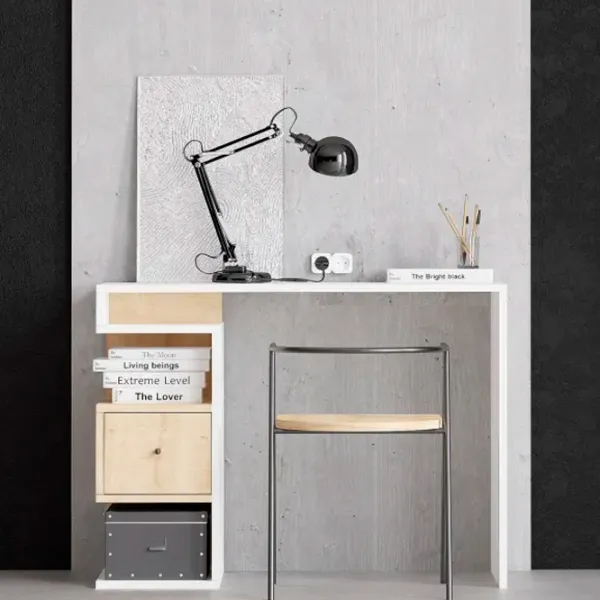 Masă de birou Trendy Tempus PAL melaminat/ White photo 3