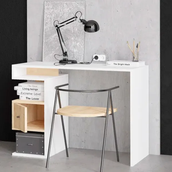 Masă de birou Trendy Tempus PAL melaminat/ White photo 4