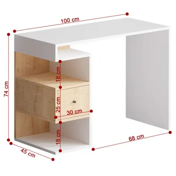 Masă de birou Trendy Tempus PAL melaminat/ White photo 5