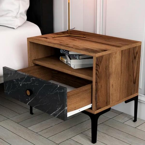 Noptiere Trendy Lizbon 50.8 x 56 x 40 / Metal / Black photo 5
