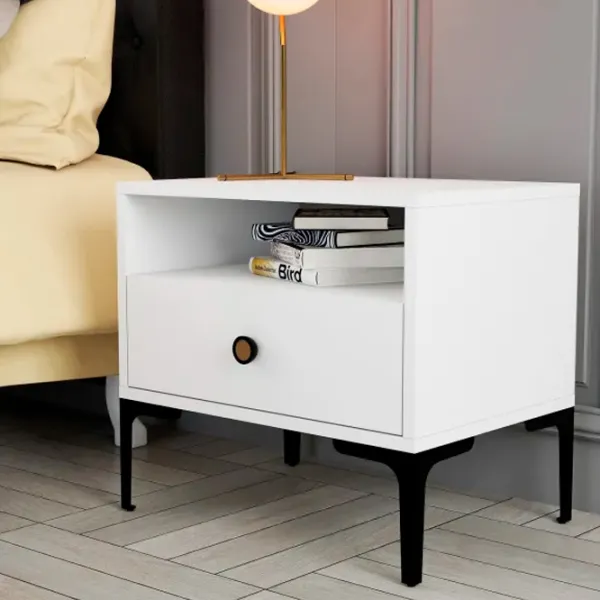 Noptiere Trendy Lizbon 50.8 x 56 x 40 / Metal / White photo 2