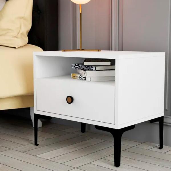 Noptiere Trendy Lizbon 50.8 x 56 x 40 / Metal / White photo 2