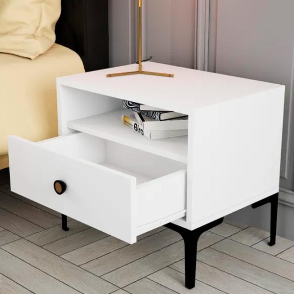 Noptiere Trendy Lizbon 50.8 x 56 x 40 / Metal / White photo 5