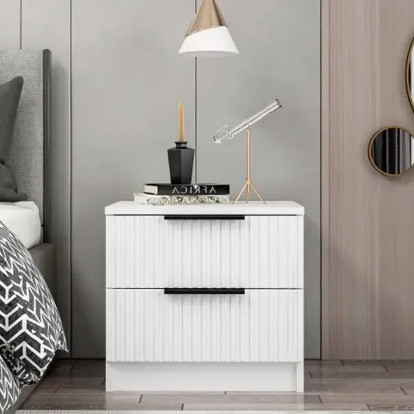 Noptiere Trendy Kale Plus 40 x 54 x 47 / Lemn / White photo 6