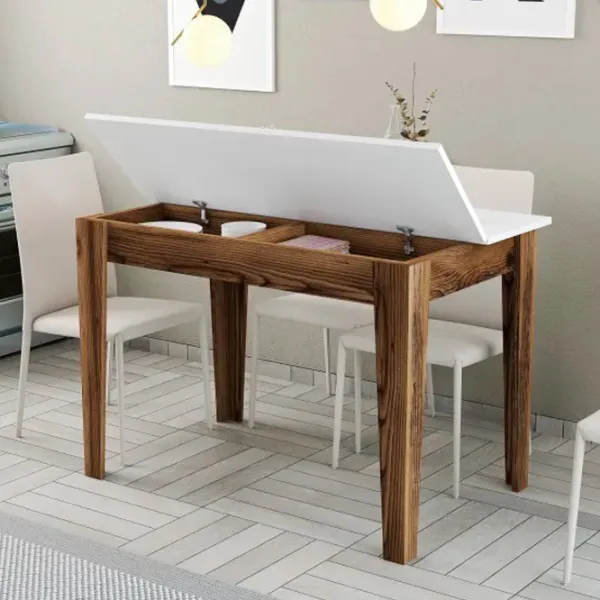 Masă de bucătărie fixă Trendy Kiev PAL/ White photo 4