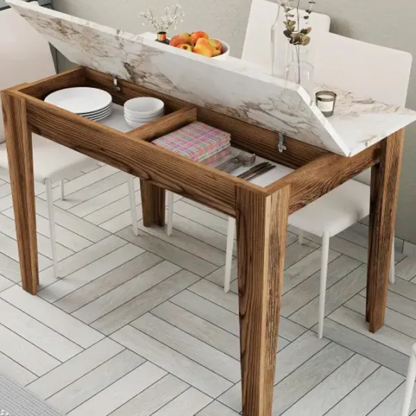 Masă de bucătărie fixă Trendy Kiev PAL/ Marmura White photo 5