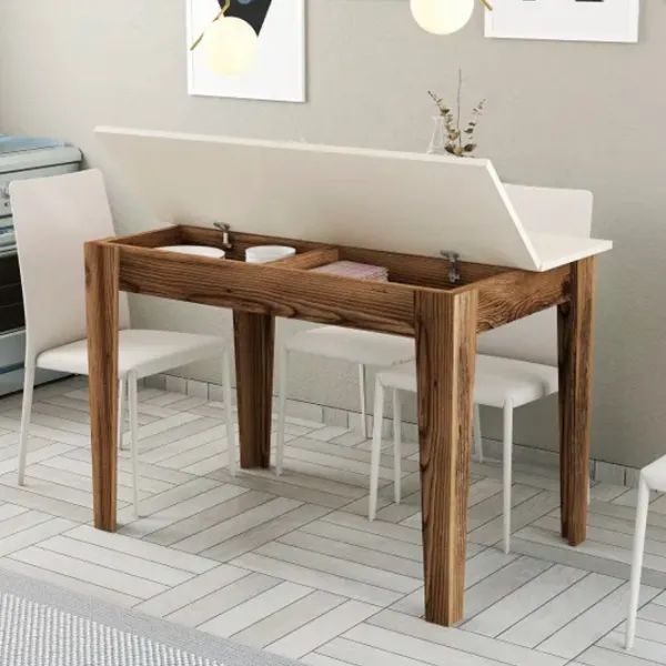 Masă de bucătărie fixă Trendy Kiev PAL/ Cream photo 4