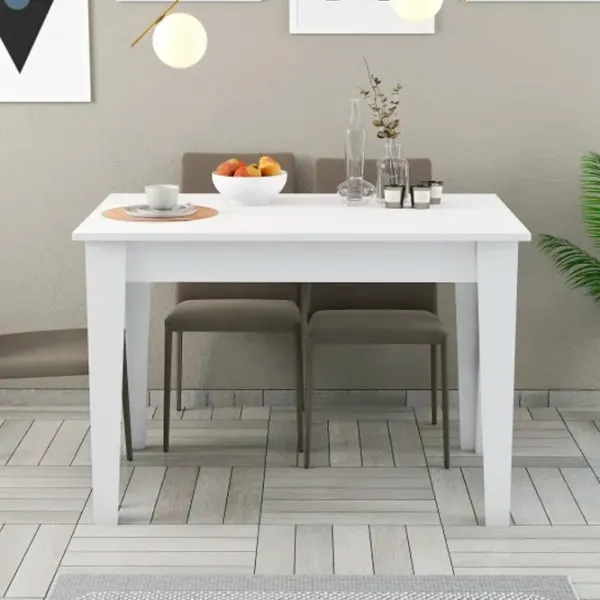 Masă de bucătărie fixă Trendy Kiev PAL/ White photo 3