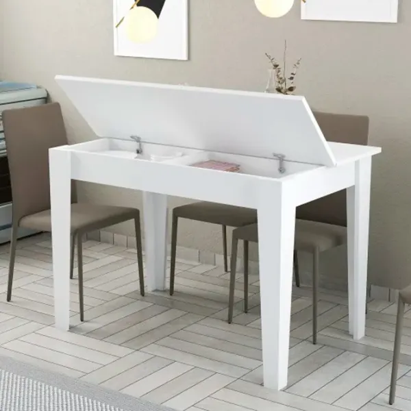 Masă de bucătărie fixă Trendy Kiev PAL/ White photo 4