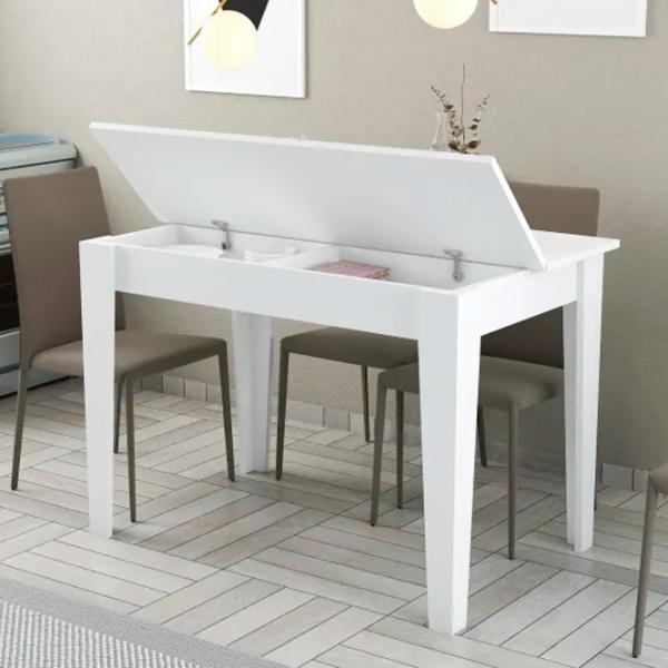 Masă de bucătărie fixă Trendy Kiev PAL/ White photo 4