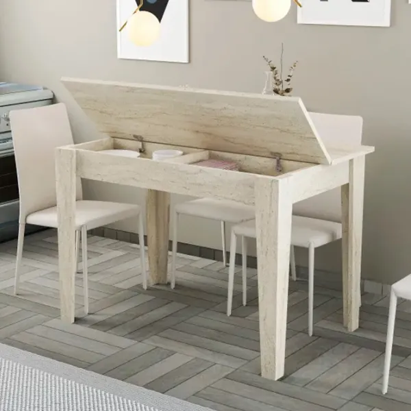 Masă de bucătărie fixă Trendy Kiev PAL/ Travertine photo 4