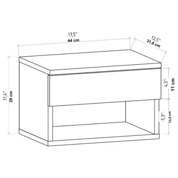 Тумбочки Trendy Jamot 31.9 x 44.6 x 29см / ЛДСП / Антрацит photo 6
