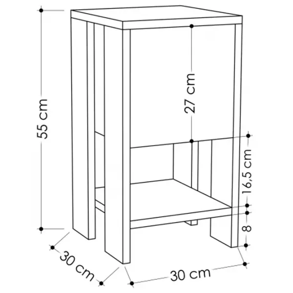 Тумбочки Trendy EMA 27 x 30 x 30см / Дерево / Антрацит photo 5