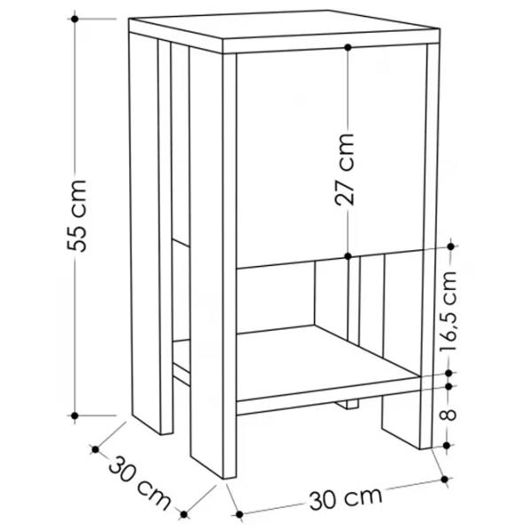 Тумбочки Trendy EMA 27 x 30 x 30см / Дерево / Антрацит photo 5