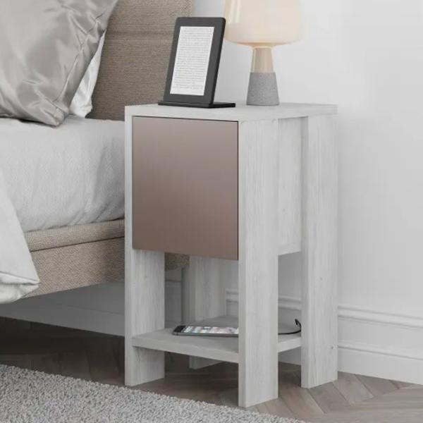 Noptiere Trendy EMA 27 x 30 x 30 / Lemn / Gray photo 3