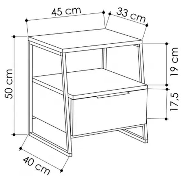 Noptiere Trendy Pal v2 50 x 45 x 41 / Metal / Black photo 5
