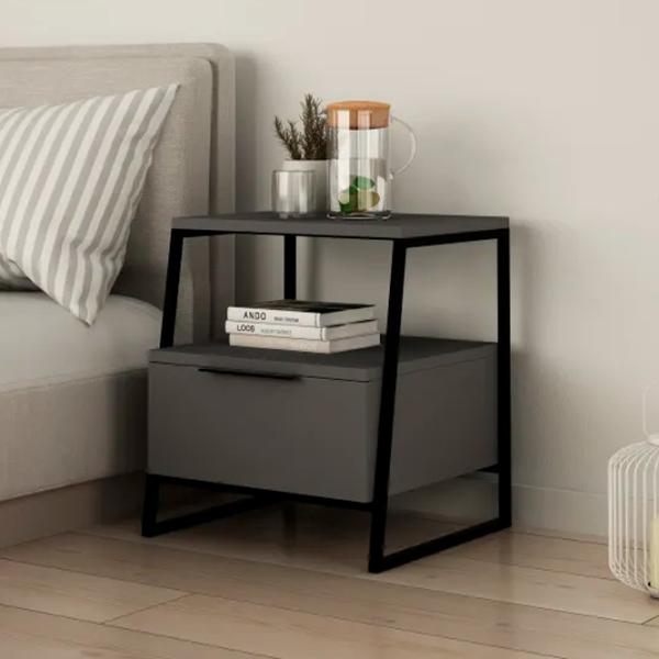 Noptiere Trendy Pal 50 x 45 x 40 / Metal / Black photo 3