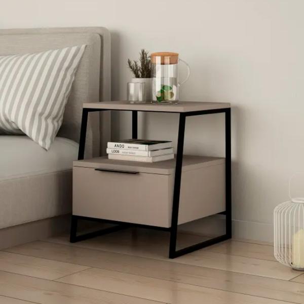 Noptiere Trendy Pal 50 x 45 x 40 / Metal / Black photo 3