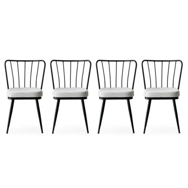 Set scaune de bucătarie Trendy Yildiz Catifea/ White Black photo 1