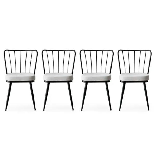 Set scaune de bucătarie Trendy Yildiz Catifea/ White Black photo 1