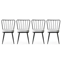 Set scaune de bucătarie Trendy Yildiz Catifea/ White Black