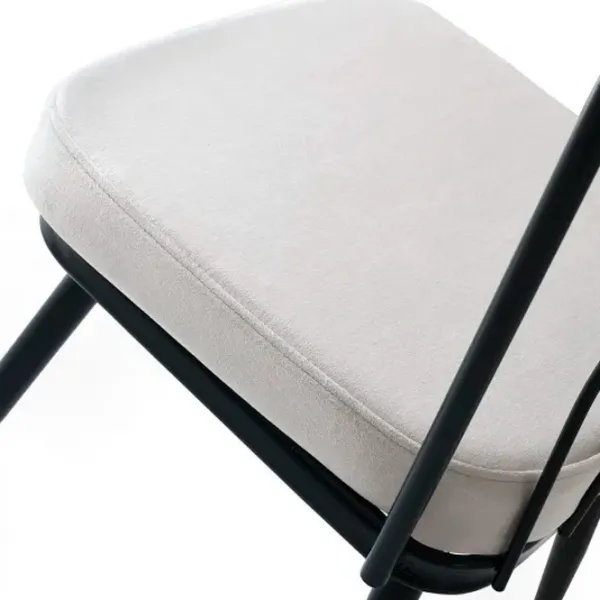 Set scaune de bucătarie Trendy Yildiz Catifea/ White Black photo 5