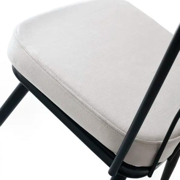 Set scaune de bucătarie Trendy Yildiz Catifea/ White Black photo 5