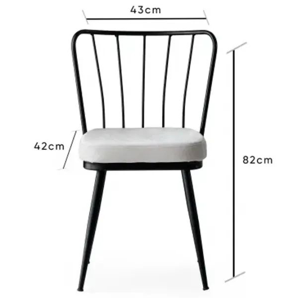 Set scaune de bucătarie Trendy Yildiz Catifea/ White Black photo 6