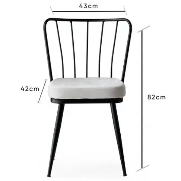 Set scaune de bucătarie Trendy Yildiz Catifea/ White Black photo 6