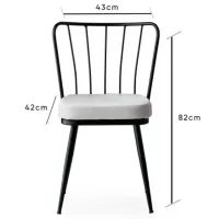 Set scaune de bucătarie Trendy Yildiz Catifea/ White Black photo 6