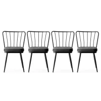Set scaune de bucătarie Trendy Yildiz Catifea/ Dark Gray Black