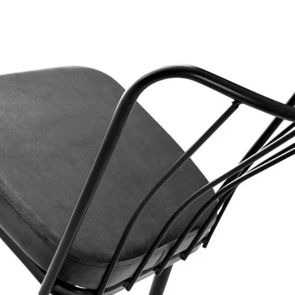 Set scaune de bucătarie Trendy Yildiz Catifea/ Dark Gray Black photo 5